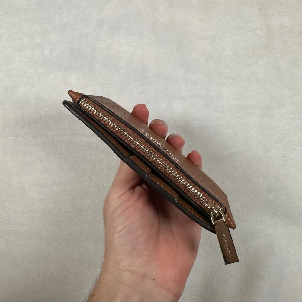Kate‎ Spade Leila small slim bifold wallet Brown Leather